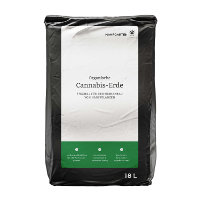 Vorderseite der organischen Cannabis-Erde